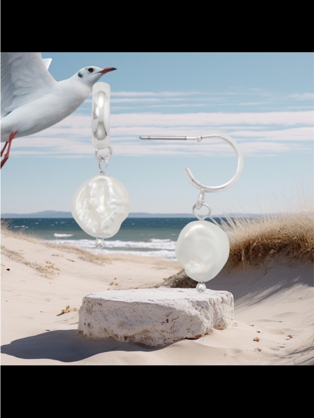 Silver Tone Cultured Freshwater
Keshi Pearl Drop Fashion
Earrings NWT